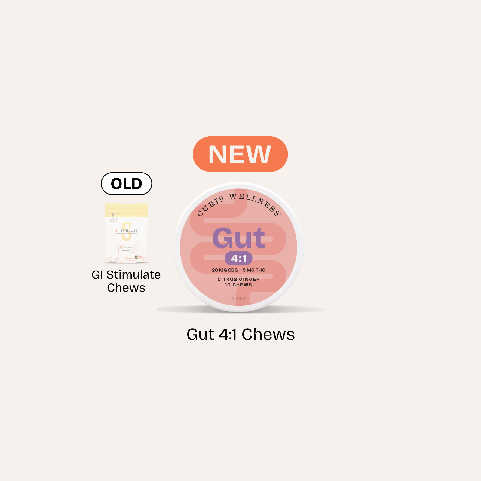 Photograph of product: #1 in MD Curio - Gut 4:1 Citrus Ginger Chews (10ct/5mg)