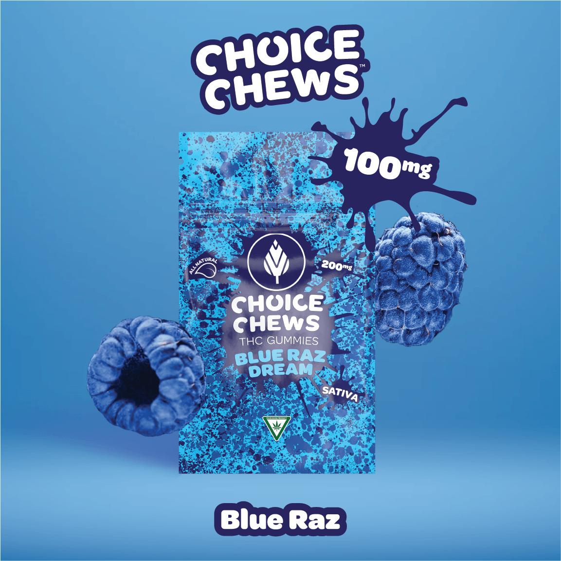 Photograph of product: Blue Raz Dream Oui'd Enhanced Gummies | Choice Chews | 100mg
