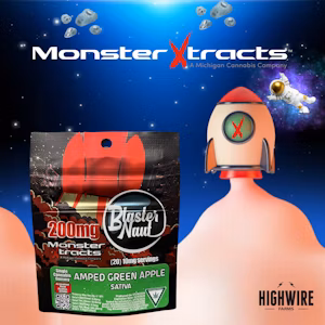 Photograph of product: Monster- Amped Green Apple Blaster Naut 200mg (1 Piece) (Oui'd)