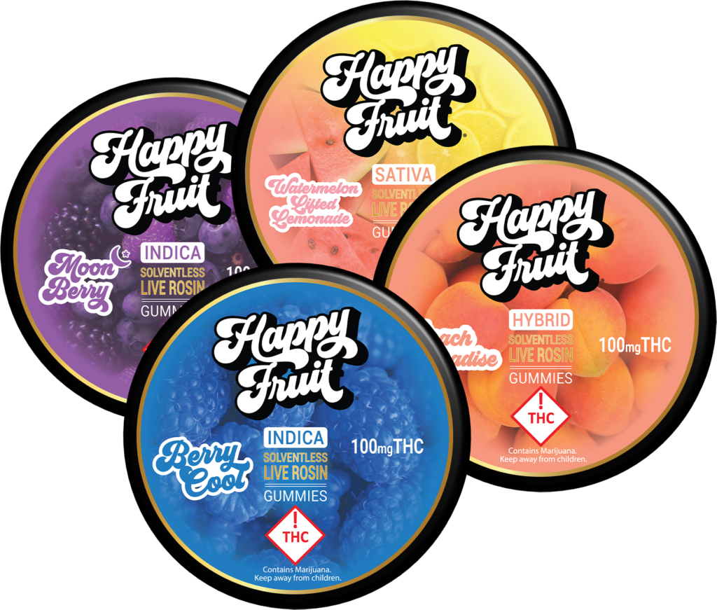 Photograph of product: Happy Fruit - Watermelon Lifted Lemonade Rosin Gummies (100mg)