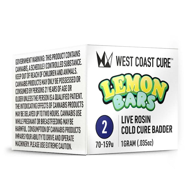 Photograph of product: Lemon Bars Tier 2 | 1g Live Rosin Cold Cure Badder - 