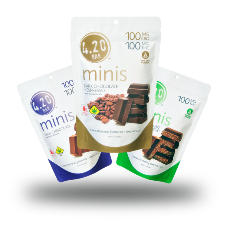 Photograph of product: 420 Mini - Dark Chocolate Sea Salt - CBC:CBG:CBD:TH-oui 400mg - DOH