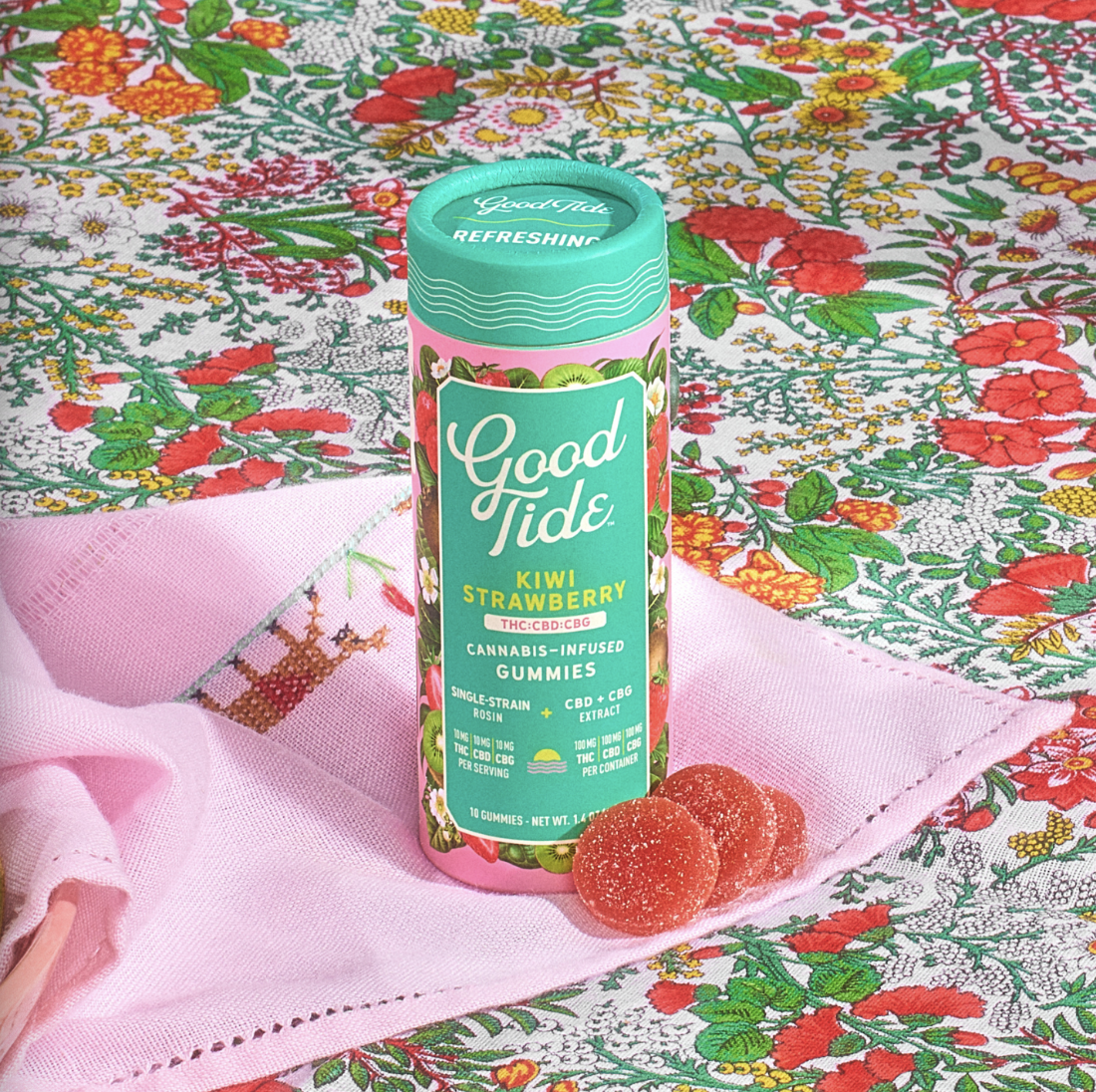 Photograph of product: Kiwi Strawberry 1:1:1 "Refreshing" | Rosin Gummies 100mg