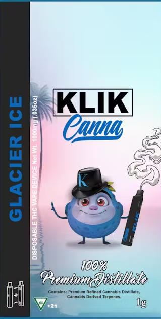 Photograph of product: Klik Canna/ Glacier Ice / 1G Disposable