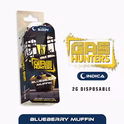Photograph of product: Gas Hunters - Disposable Vape - (2g) - Oui'd - **BLUEBERRY MUFFIN** (2/$20)