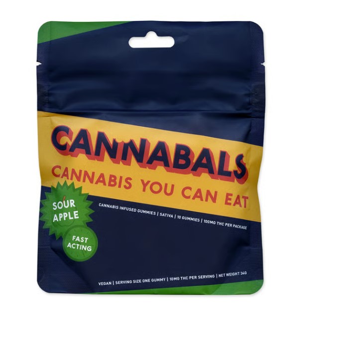 Photograph of product: Cannabals - Sour Apple Gummies - 100mg 10pk