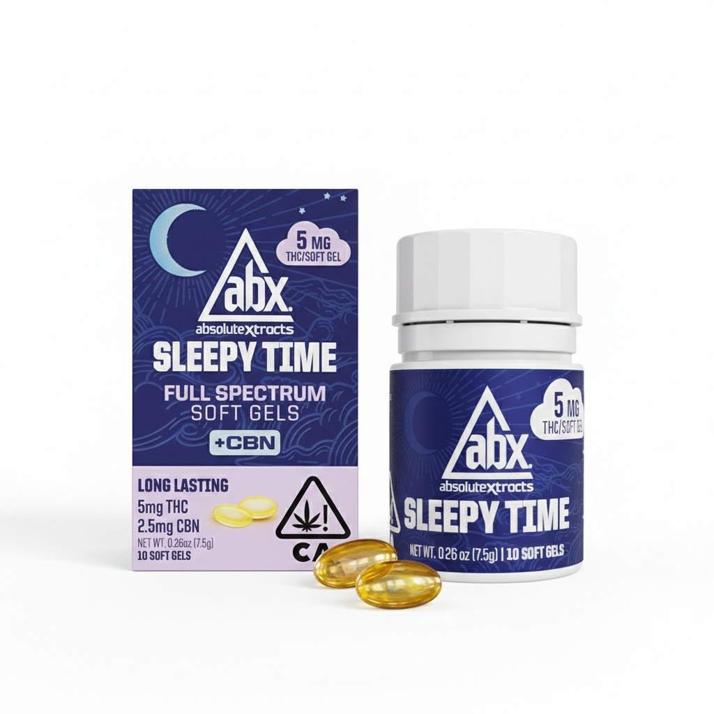 Photograph of product: ABX - Edibles - Sleepy Time Solventless + CBN soft Gels - 5MG - 30CT