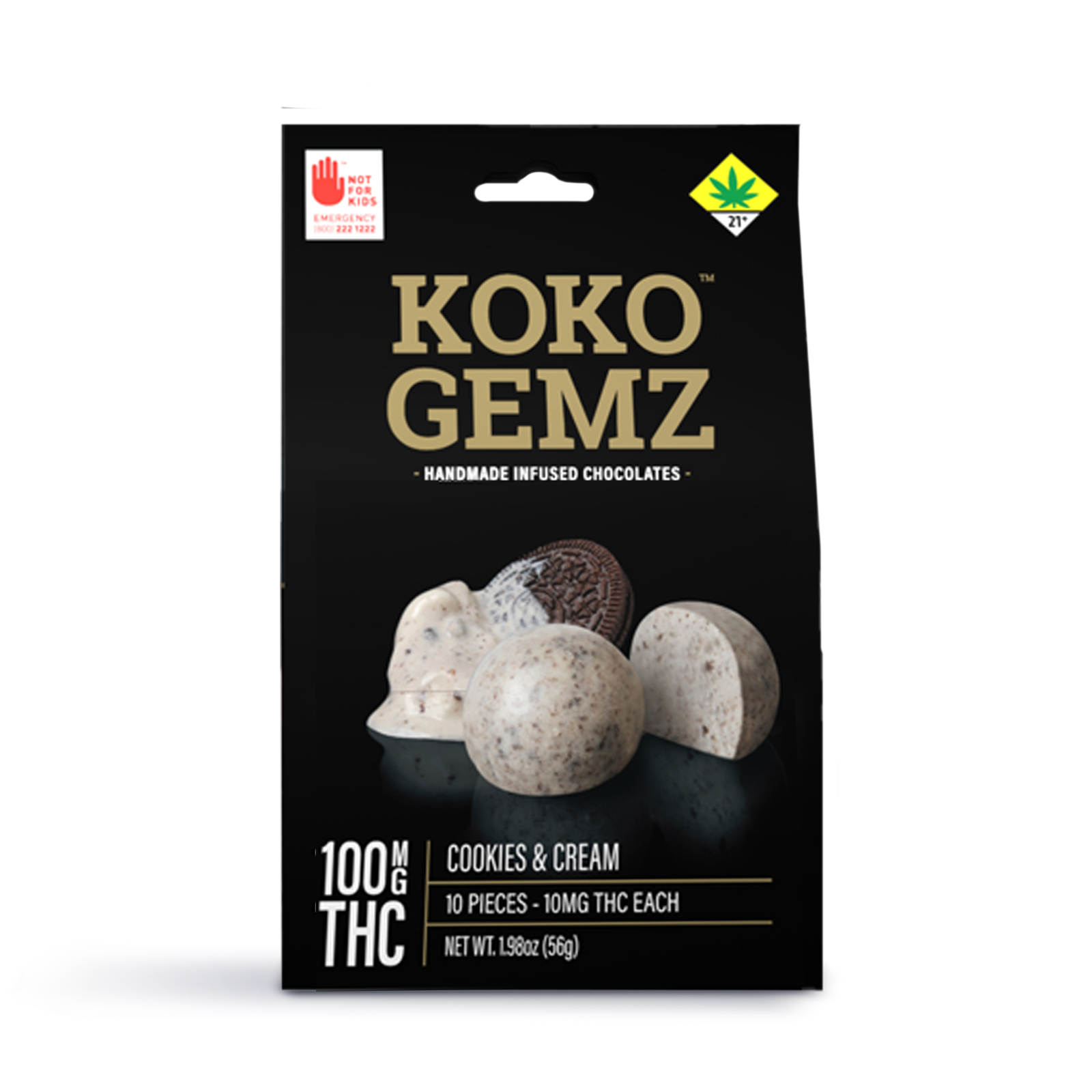 Photograph of product: Cookies and Cream Chocolates 10pk | 100mg