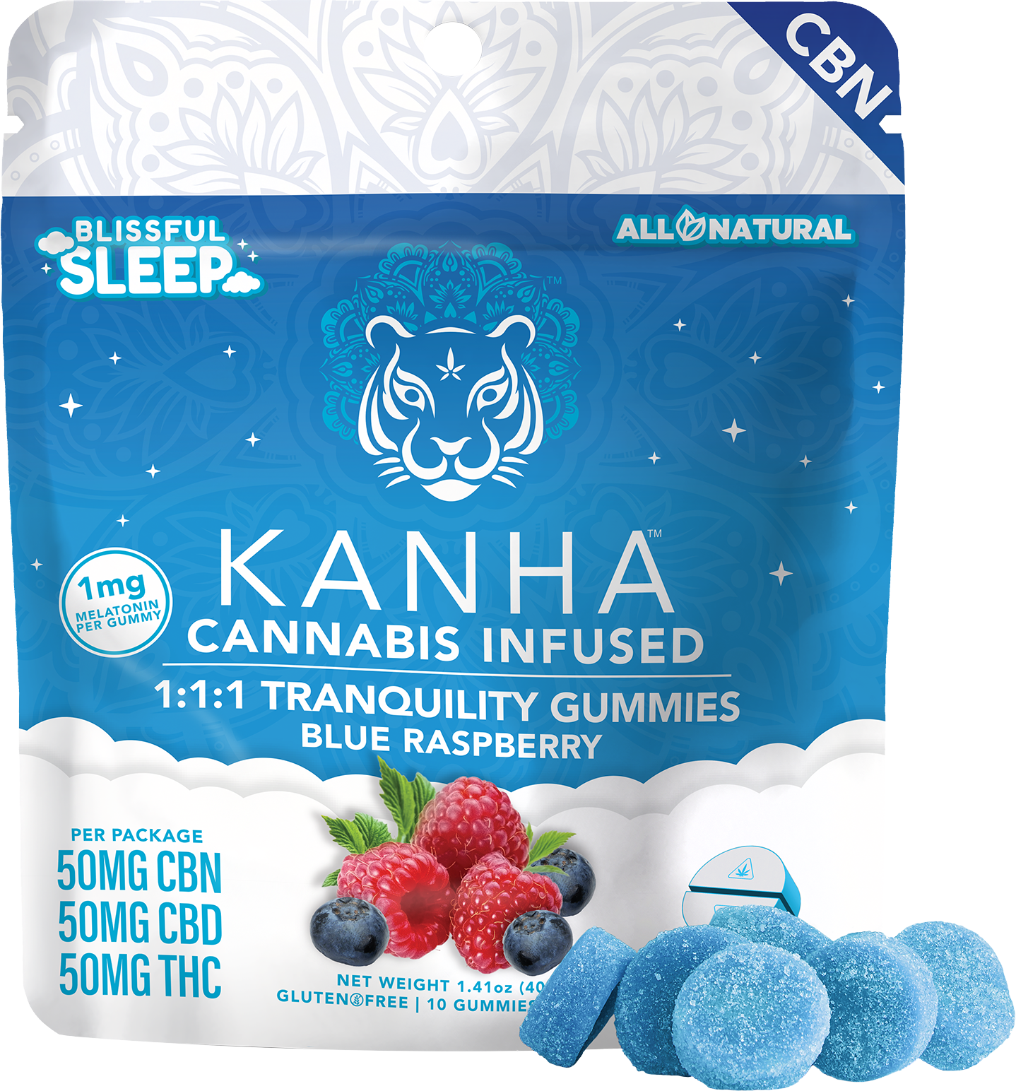 Photograph of product: Tranquility Gummies | CBN/CBD/THC/MELATONIN | 10-pack