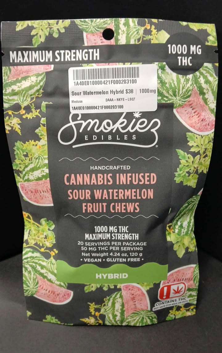 Photograph of product: Sour Watermelon Hybrid $38 Smokiez Gummies