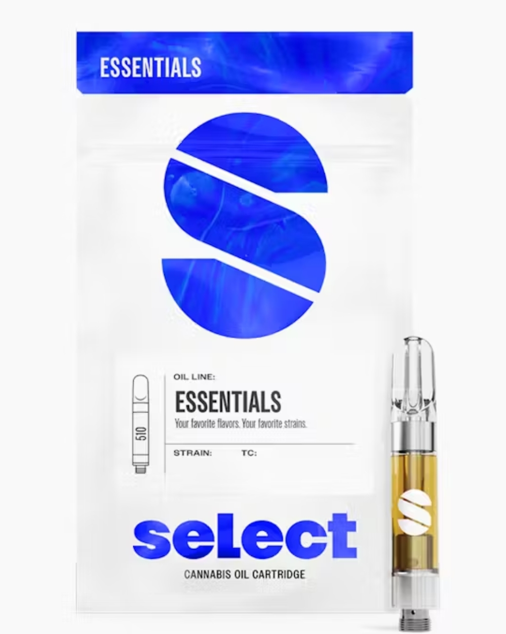 Photograph of product: Select Essentials Threaded Vape Cartridge | 1g | Trainwreck