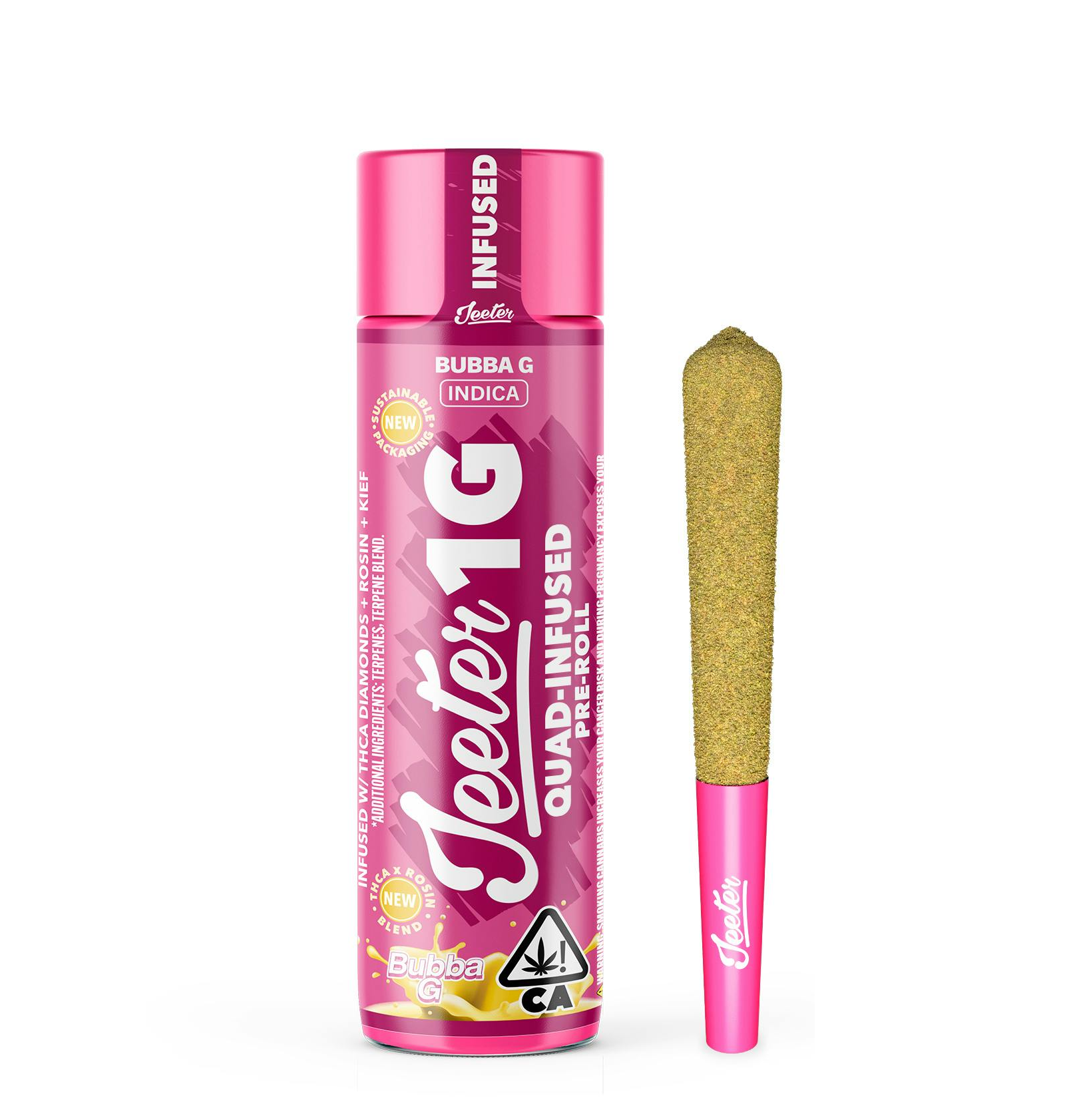 Photograph of product: 1g Bubba G (Indica) Quad Infused Jeeter [Indoor] $22