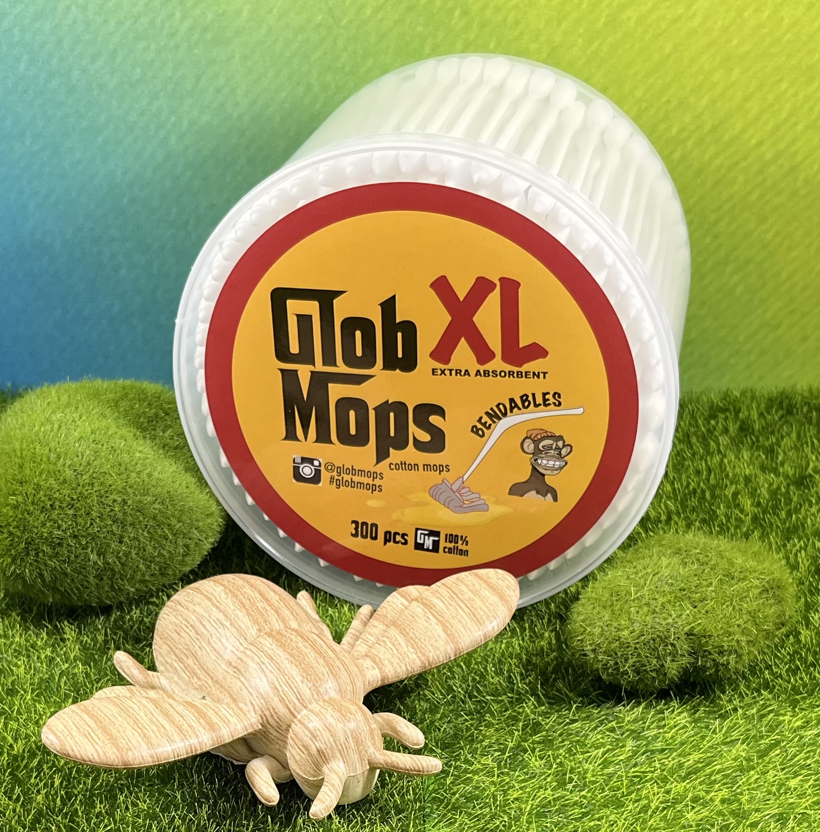 Photograph of product: Glob Mops XL 2.0 Dual Tip Cotton Swabs | 300ct Tub