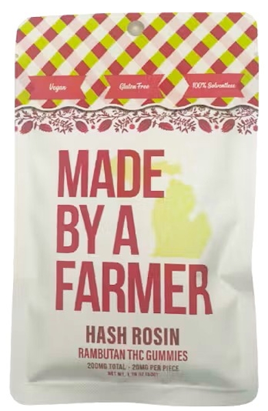 Photograph of product: 200mg au chocolat Rosin Solventless Gummy Rambutan 10pc x 20mg