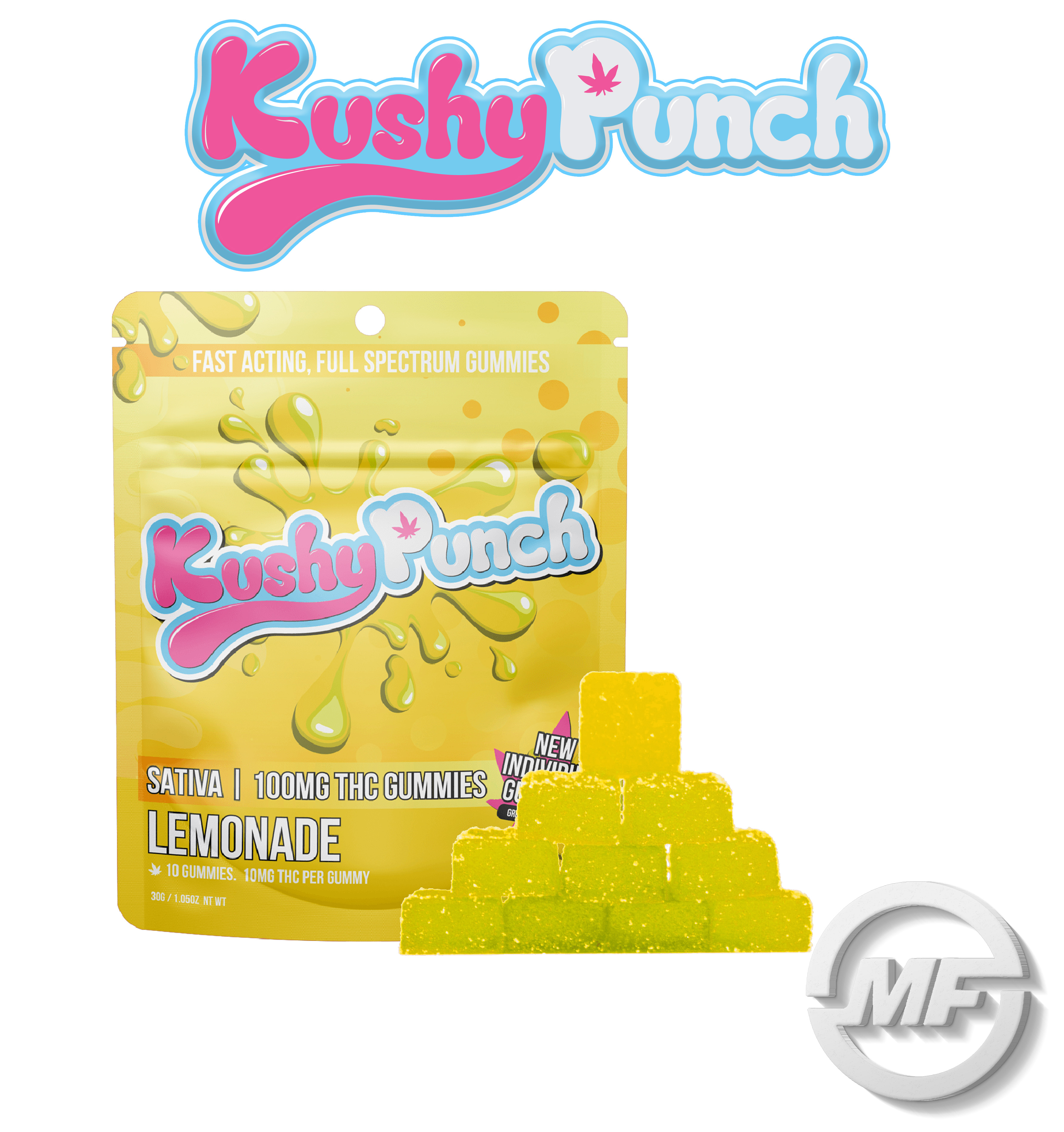 Photograph of product: Kushy Punch | Fast Acting Strawberry Gummies | 200mg
