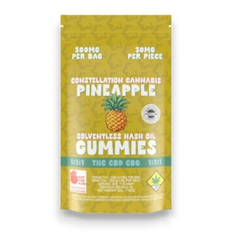 Photograph of product: 1:1:1 Pineapple Gravity Gummies 10-pack | 300mg