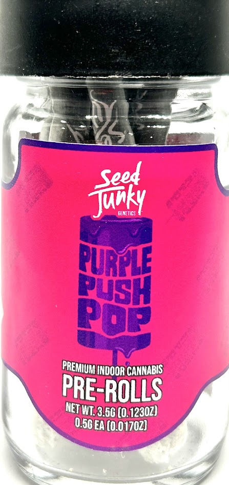 Photograph of product: Purple Push Pop - 7 Pack Pre Rolls - 3.5g