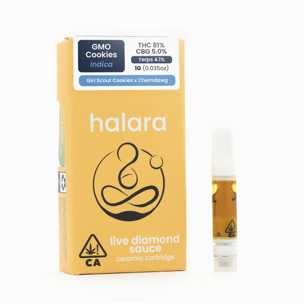 Photograph of Product: GMO Cookies (I) Live DIAMOND Sauce CARTRIDGE 1g - Halara