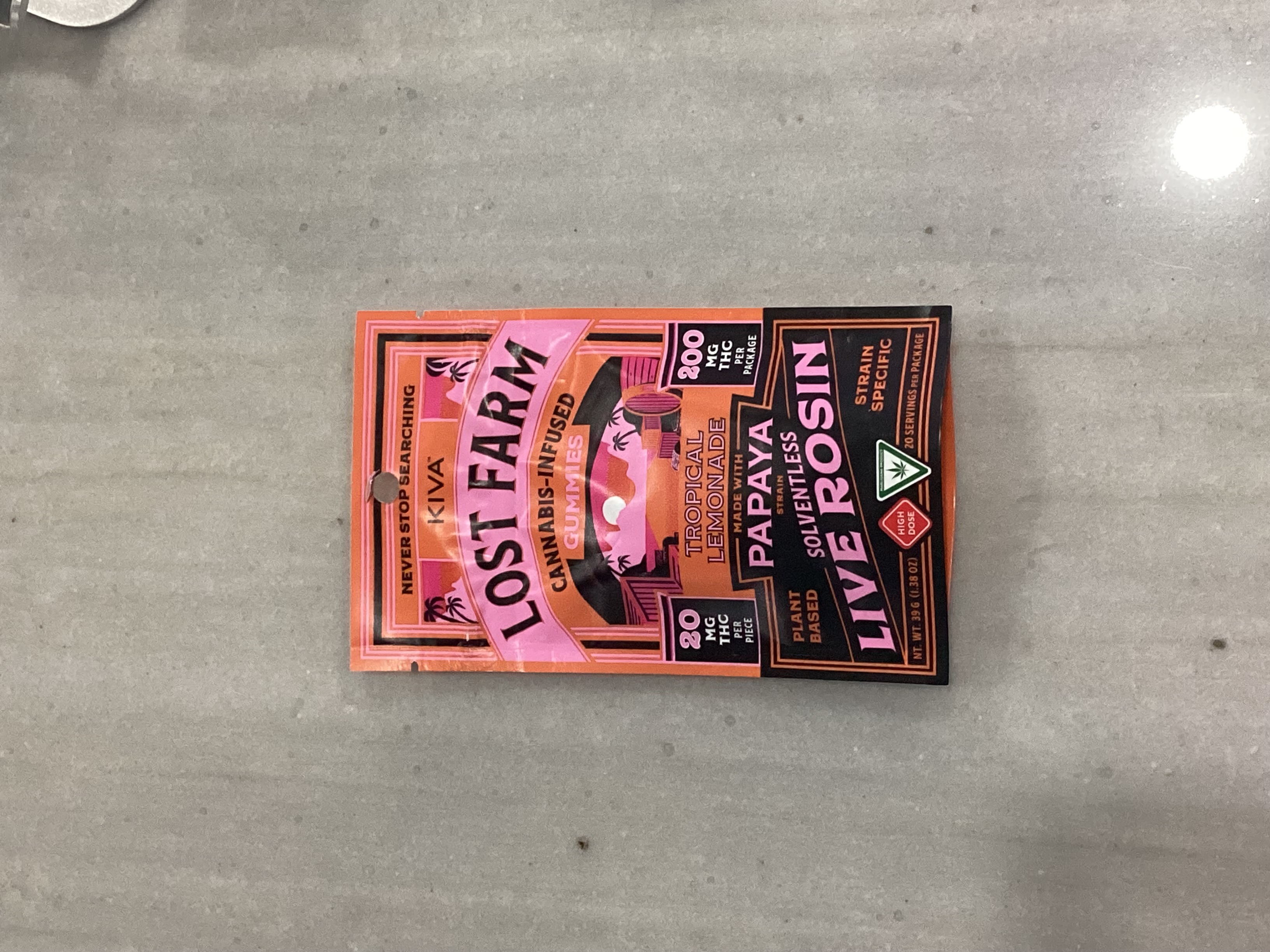 Photograph of product: LOST FARM | LIVE ROSIN GUMMIES | 200MG | TROPICAL LEMONADE