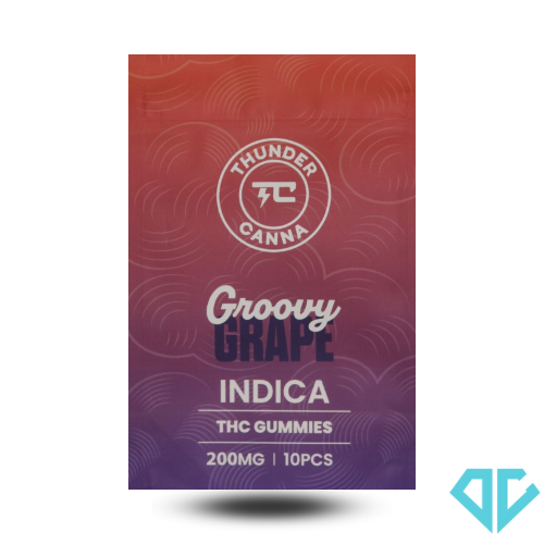 Photograph of product: Thunder Canna Grape Gummies 200mg 4 Pack
