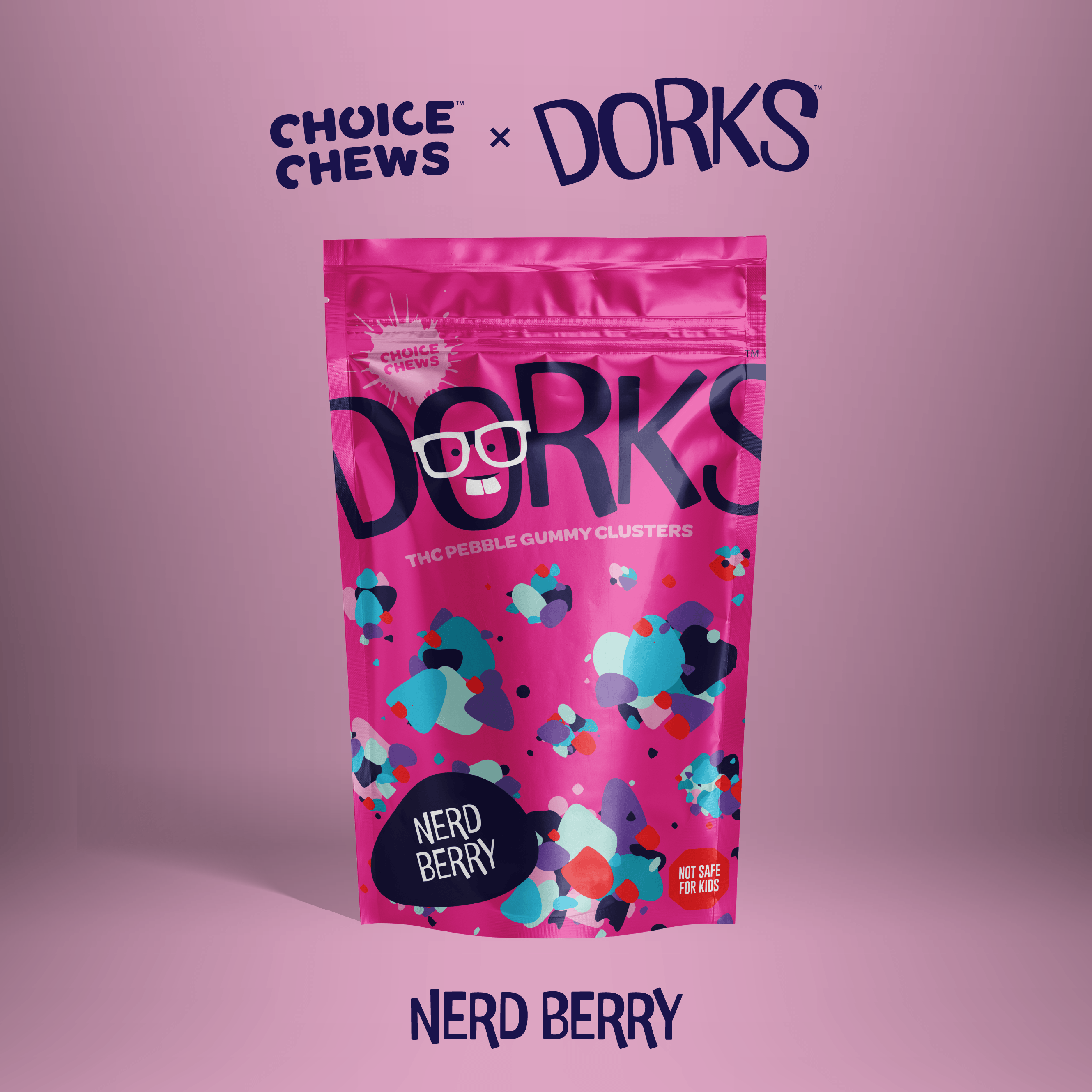 Photograph of product: Nerd Berry Dorks Gummies | 100mg - Choice Chews