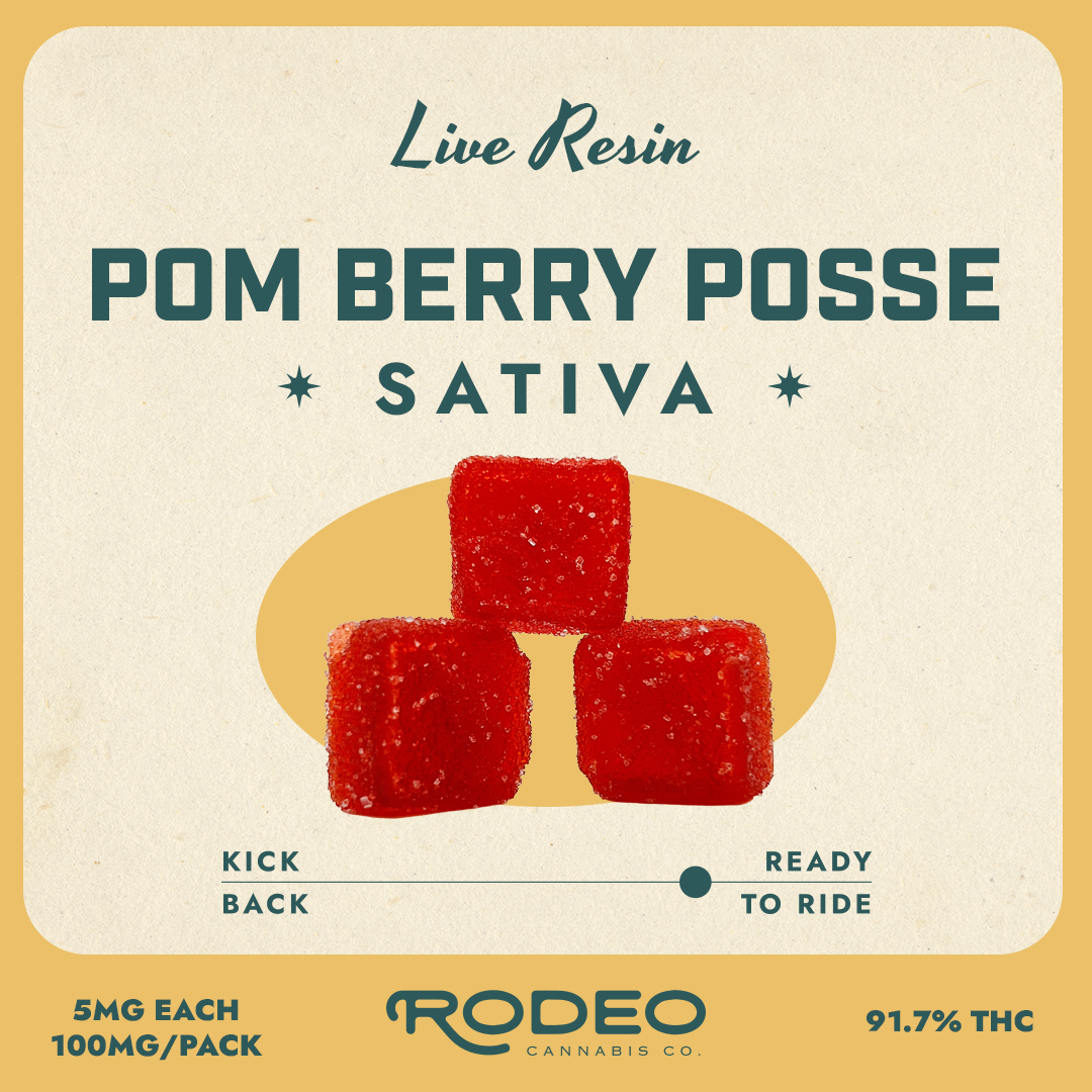 Photograph of product: Pom Berry Posse | Live Rosin Gummies | 91mg | C0070000227
