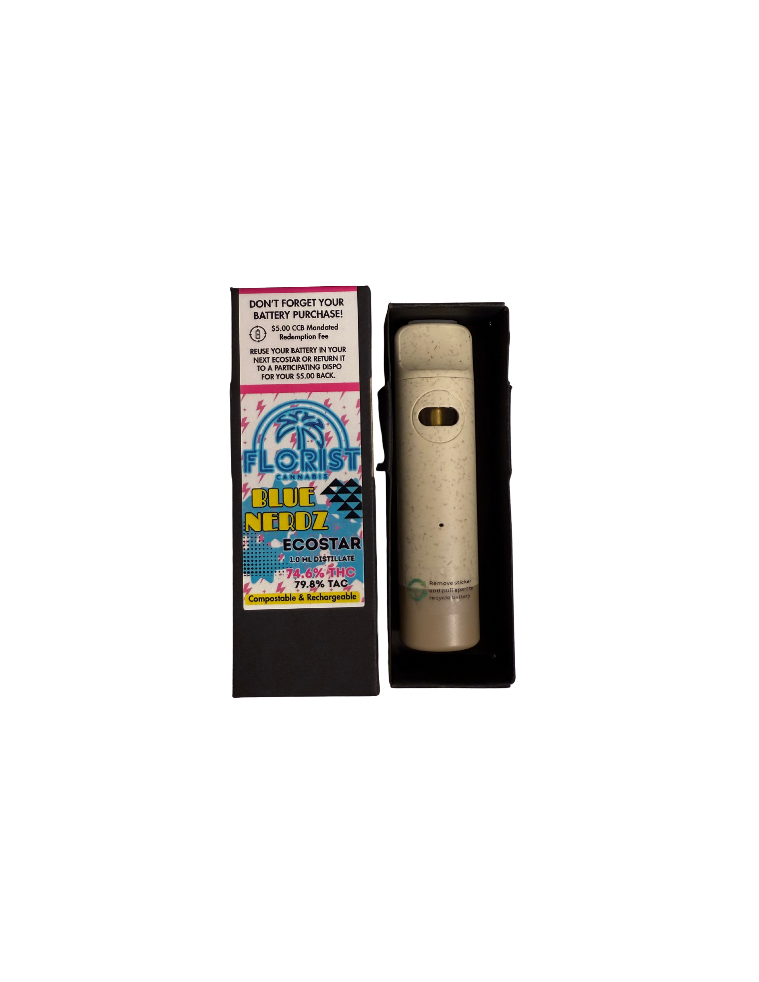 Photograph of product: Blue Nerdz | 'EcoStar' Compostable Vape