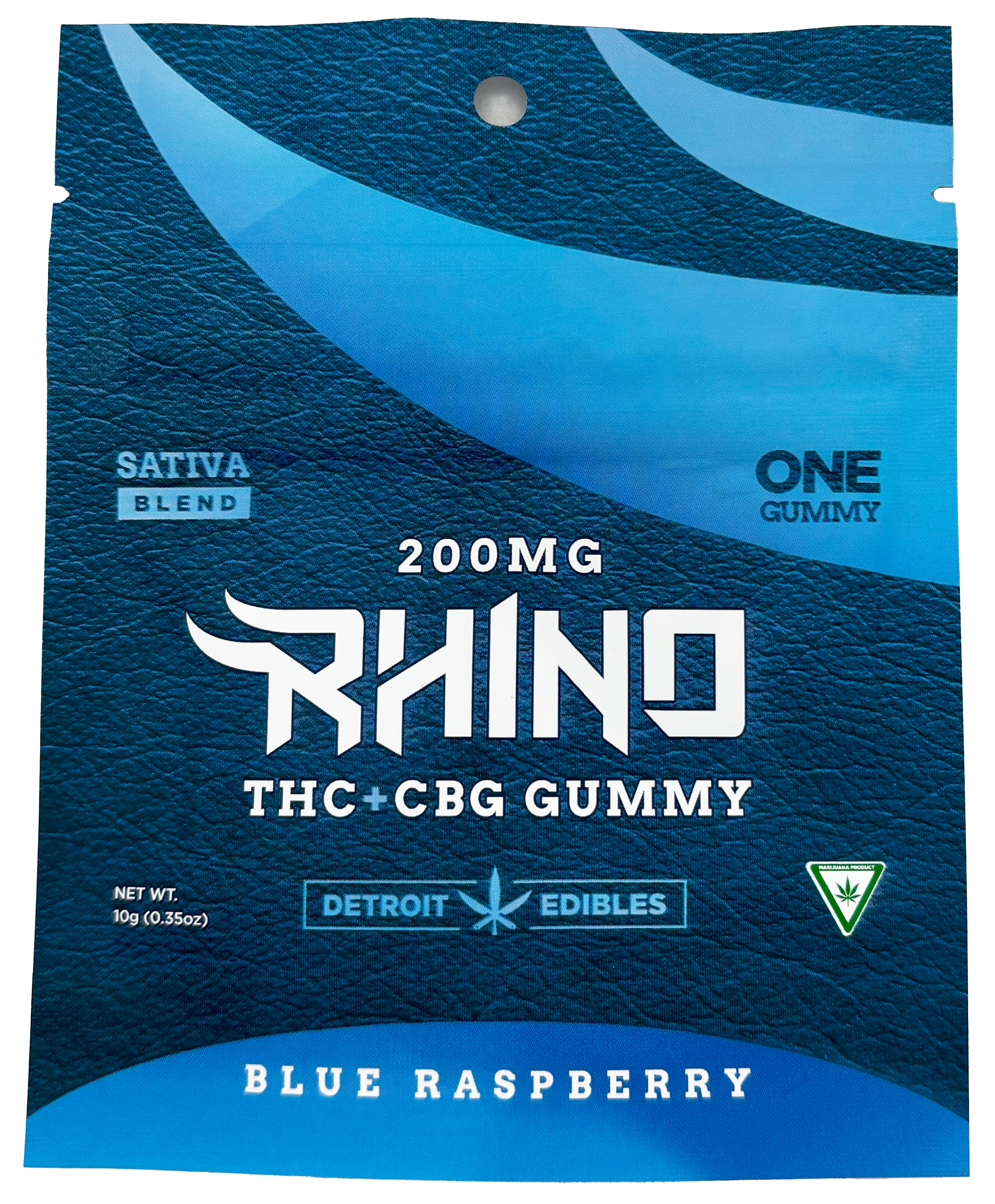 Photograph of Product: Rhino | Blue Raspberry | Gummy Edible | 200mg THC/50mg CBG