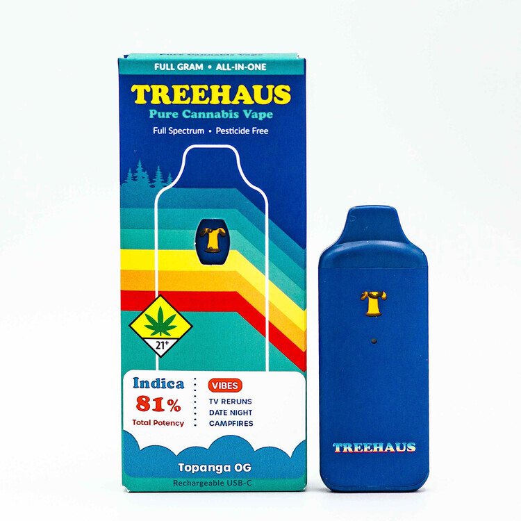 Photograph of product: Treehaus: Topanga OG - Cured Resin Disposable Cartridge