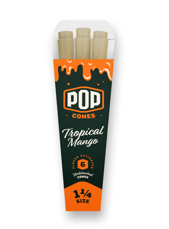 Photograph of Product: Pop Cones | 6pk Cones | Unbleached 1 1/4 Tropical Mango