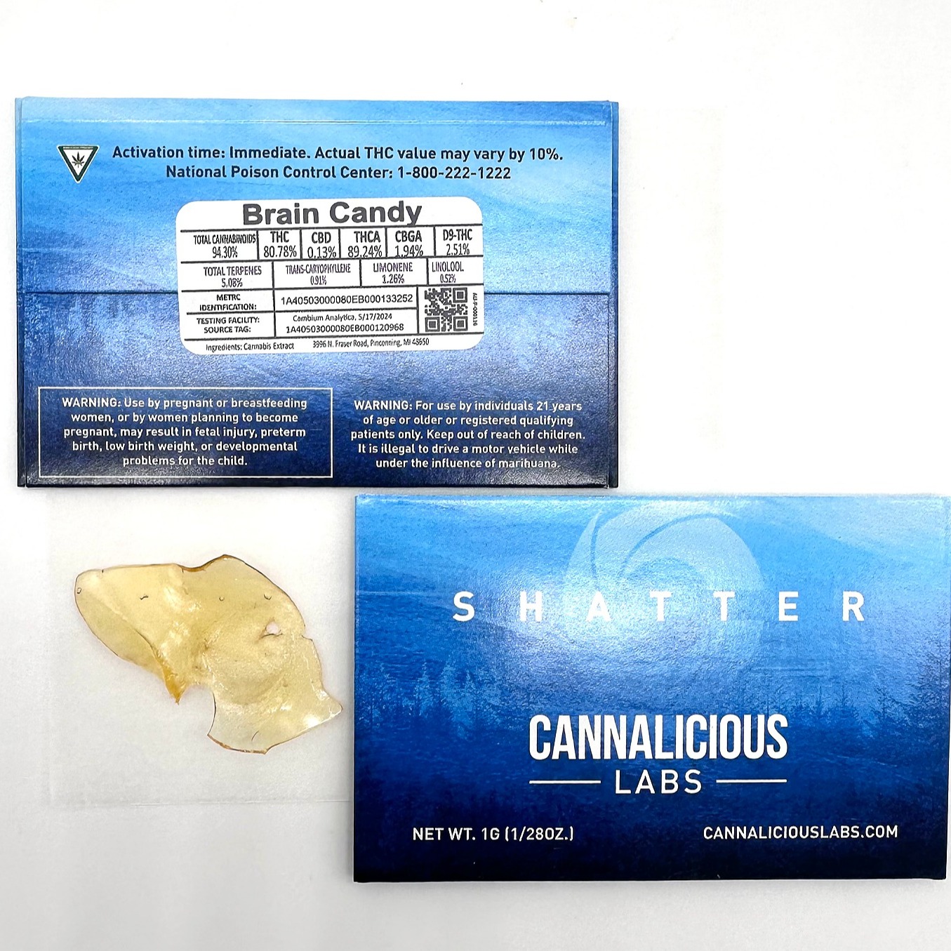 Photograph of product: Cannalicious Shatter Brain Candy
