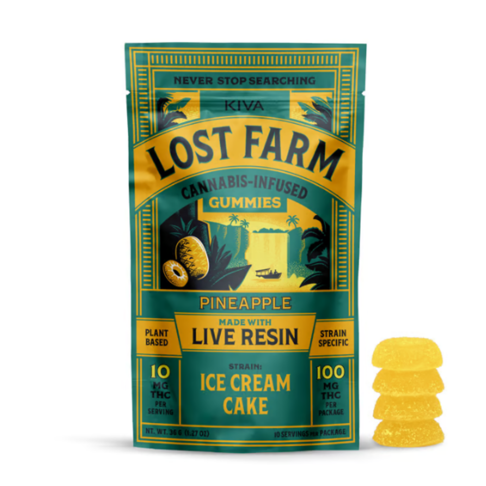 Photograph of product: Kiva | Lost Farm Pineapple Live Resin 10pk | 100mg