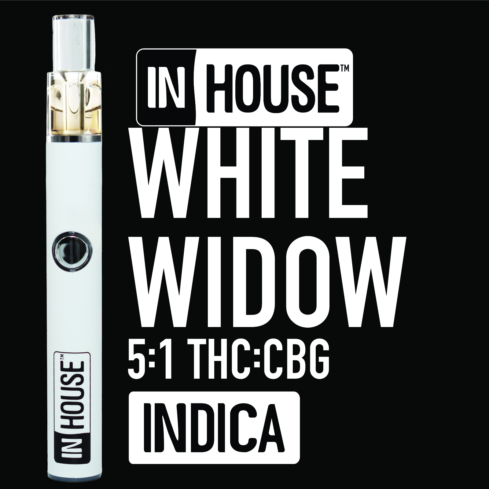 Photograph of product: In House: White Widow 5:1 TH-oui:CBG Disposable