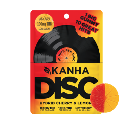 Photograph of product: KANHA DISC CHERRY & LEMON 1PK GUMMY 100MG