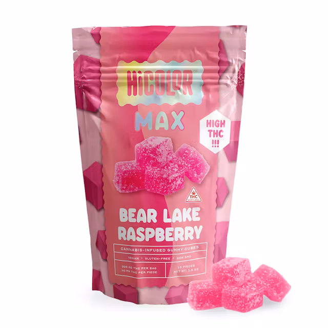 Photograph of product: HiColor MAX | Bear Lake Raspberry | 30mg/10pk Gummies