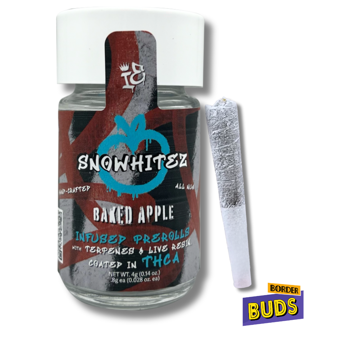 Photograph of product: Baked Apple | SnoWhitez | .8g x 5 | Infused Pre-Roll Pack