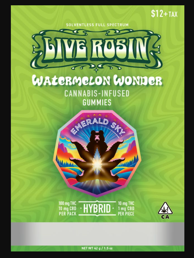 Photograph of product: Watermelon Wonder Hybrid Live Rosin Gummies 100mg   100 Mg