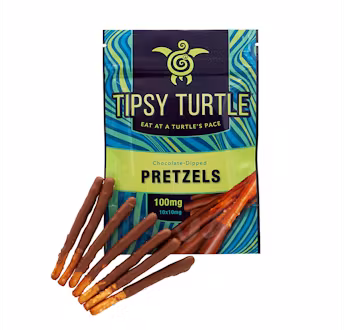 Photograph of product: Tipsy Turtle - Chocolate Dipped Pretzels - 100mg