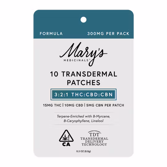 Photograph of product: Mary's Medicinals - 30mg x 10pk TH-oui:CBD:CBN Transdermal Patches - Formula