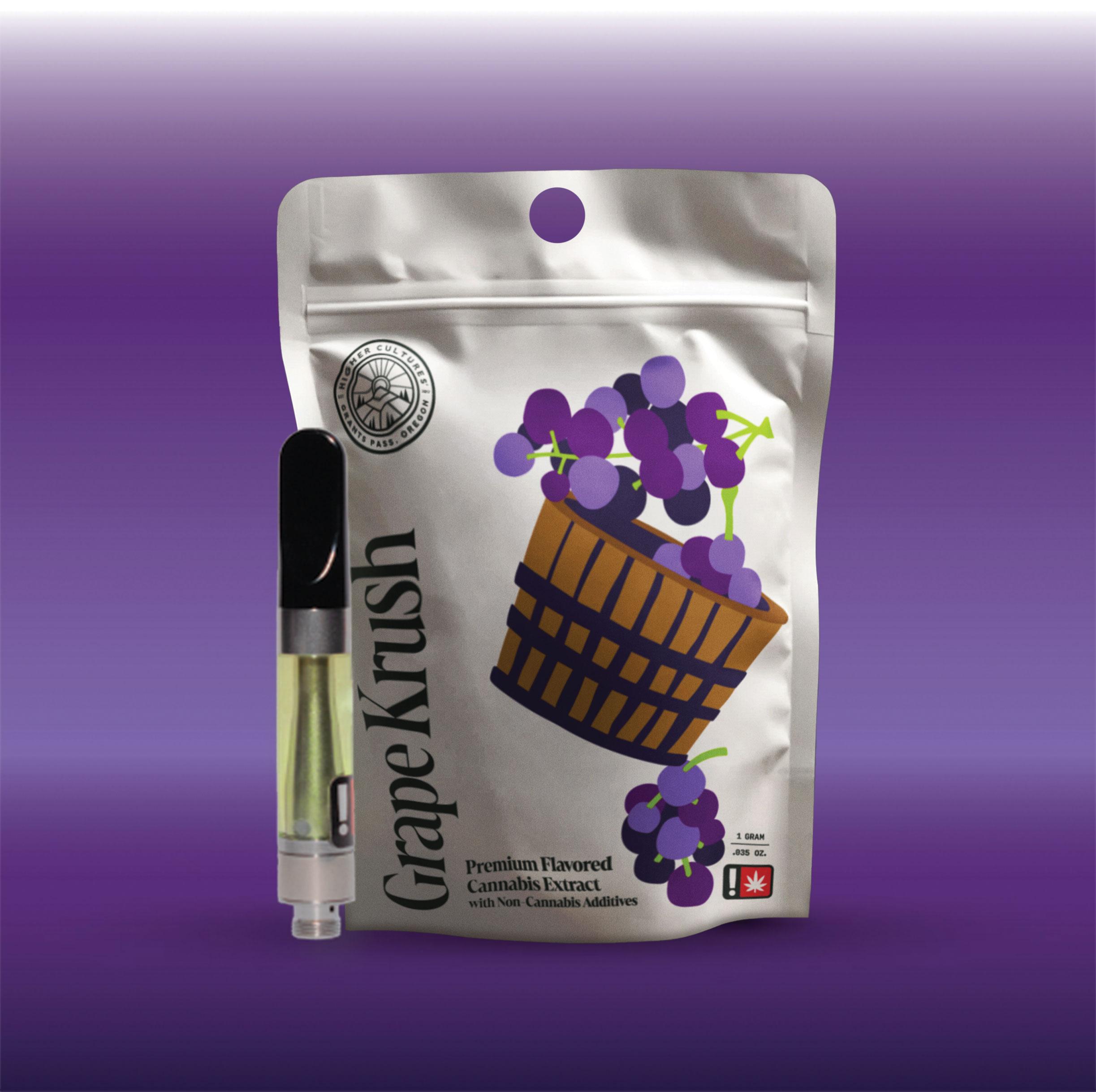 Photograph of product: Cartridge - 1g Flavored Higher Cultures Oui'd - Grape Krush