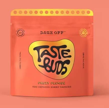 Photograph of product: Daze Off - Gummies - Fruit Plunge Sugar Free Taste Buds - 10pk (100mg)