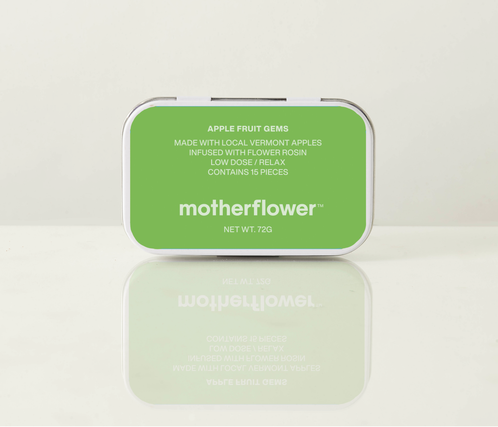 Photograph of product: Motherflower | 2mg TH-oui : 8mg CBD Fruit Gems 15 pack | Apple