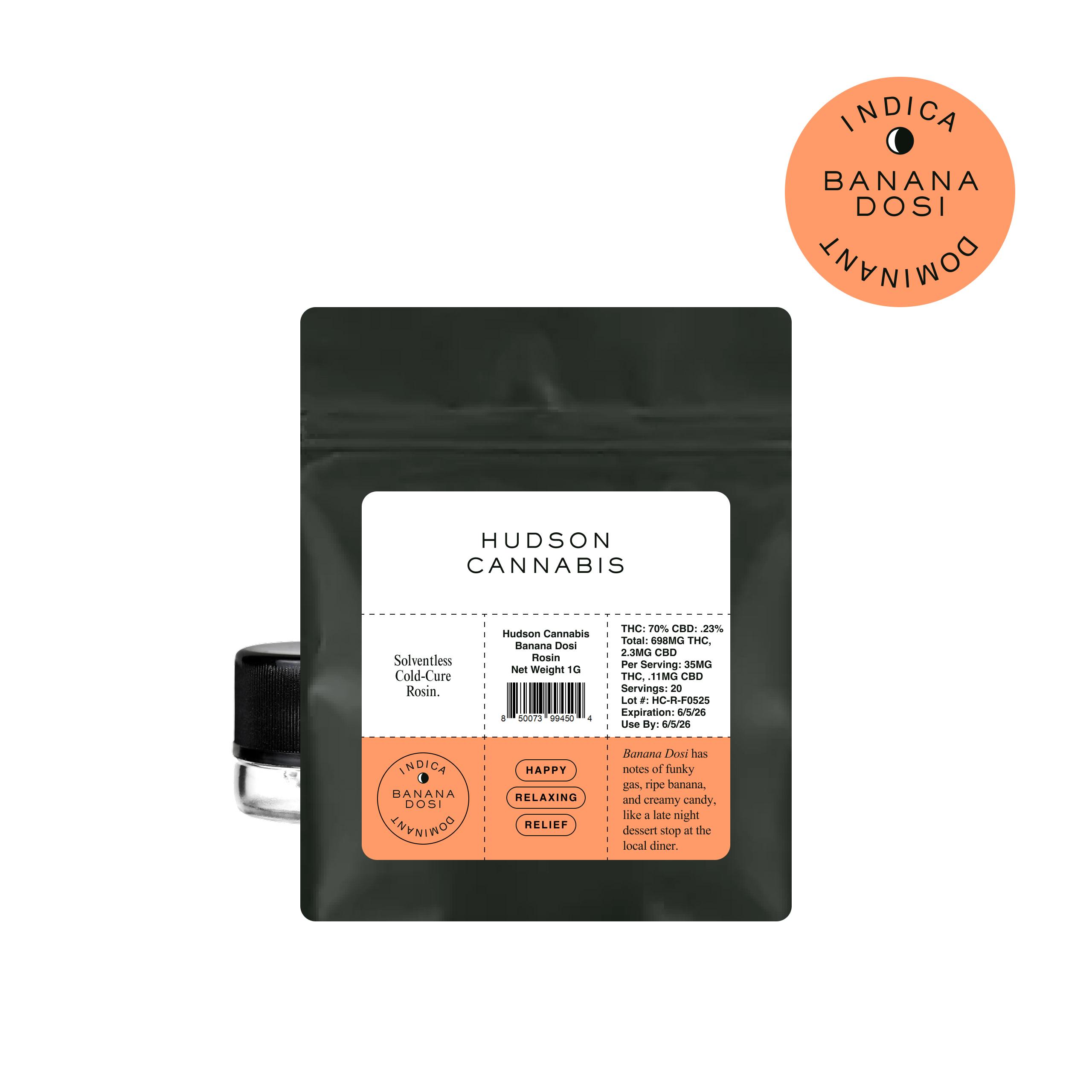 Photograph of product: Hudson Oui'd | 1g Cold Cure Rosin | Banana Dosi