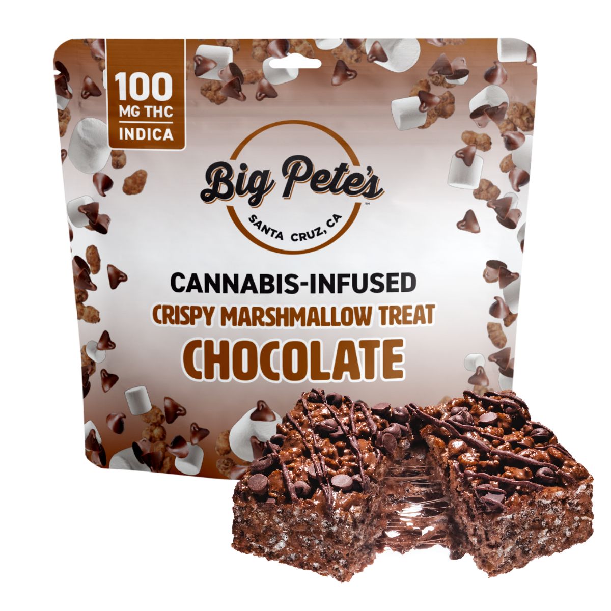 Photograph of product: Big Pete's Treats | Crispy Marshmallow Treat 100mg - Chocolate