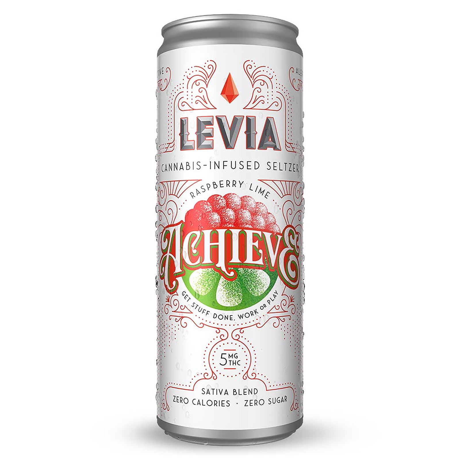 Photograph of product: Levia Achieve Raspberry Lime Oui'd Seltzer 5mg