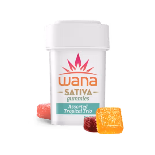Photograph of product: Tropical Trio Assorted Sativa Gummies