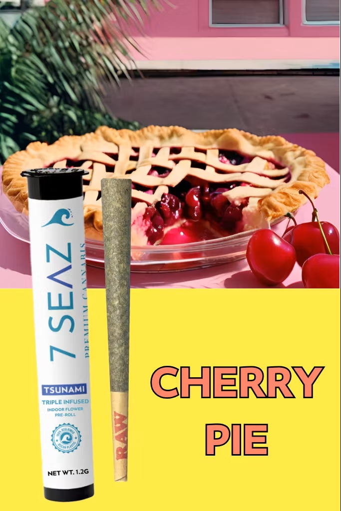 Photograph of product: 7 Seaz | Triple Infused Preroll | Cherry Pie