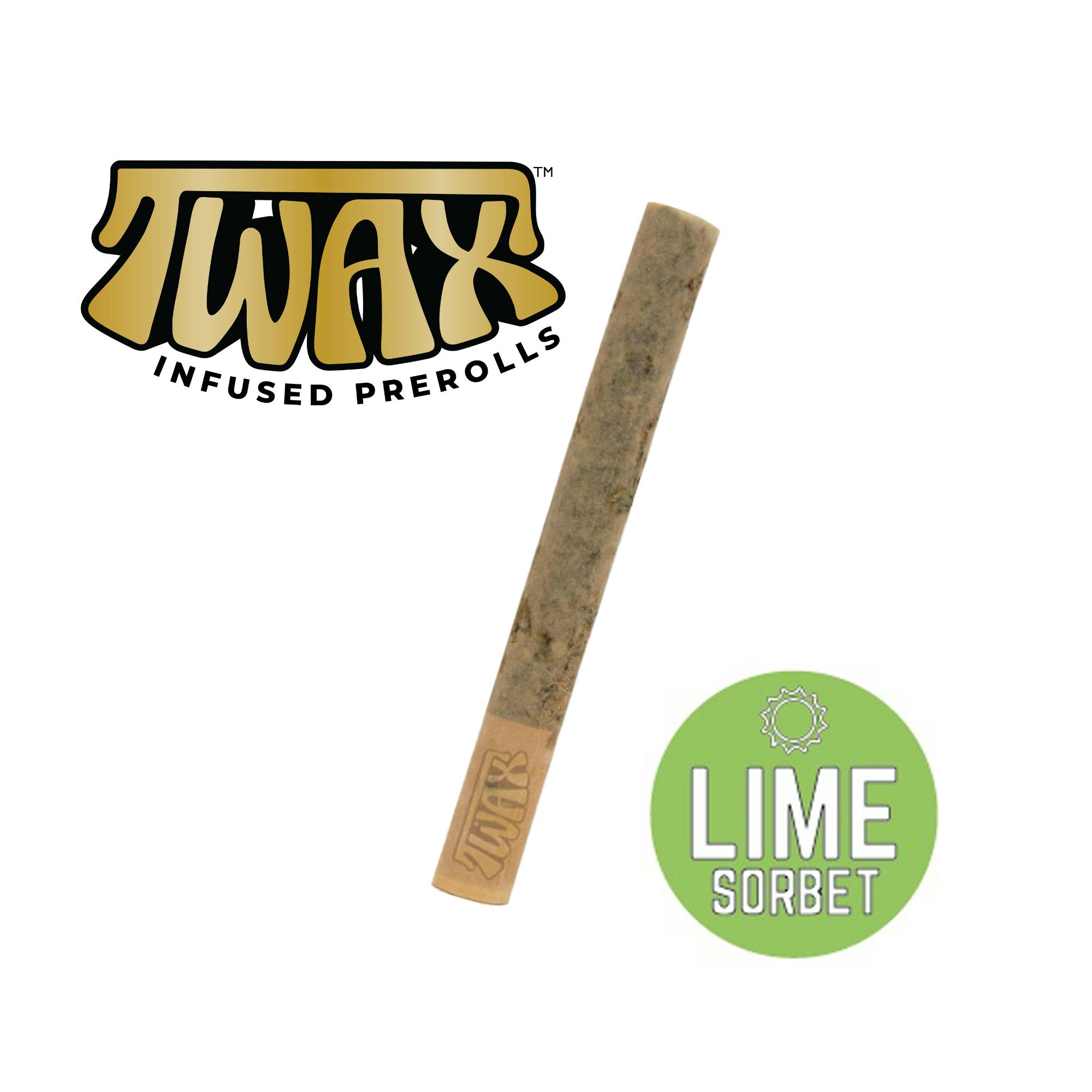 Photograph of product: The Clear TWax Lime Sorbet Infused Pre Roll 1g