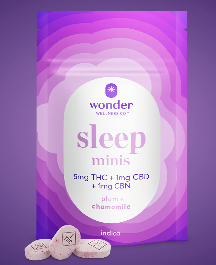 Photograph of product: Sleep Minis | Plum + Chamomile | 1mg CBD, 1mg CBN, 5mg TH-oui | 40pk