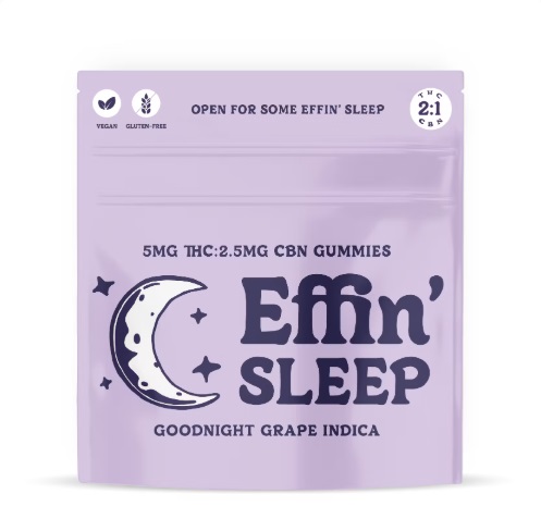 Photograph of product: Effin' Sleep Goodnight Grape Oui'd 2:1 TH-oui:CBN Gummies - 20 Pack